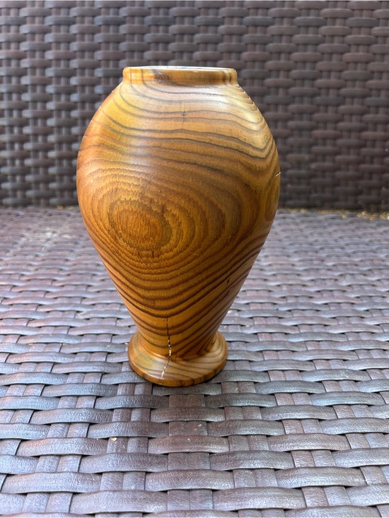 Handmade Other - Unique Hand turned/signed Wood Vase in Warm Brown apprx 8”tall and 4” wide